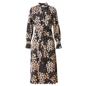 Richard Allan x H&M calf-length satin dress Elegant Black and Cream Women's 6